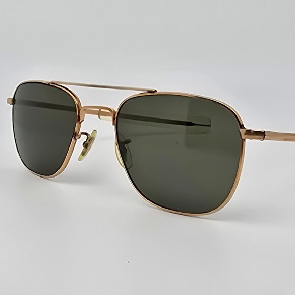 American Optical AO HGU-4/P 1/10 12K Gold Green Lens Military Aviator Sunglasses - Picture 3 of 16